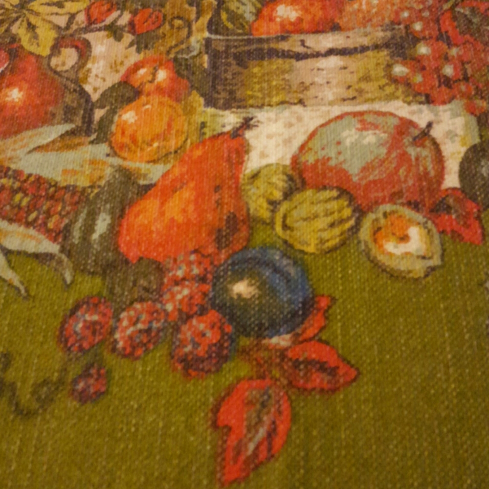 Vintage Rectangular Fringed Fruit Design Tablecloth 54" x 68" - Picture 13 of 16